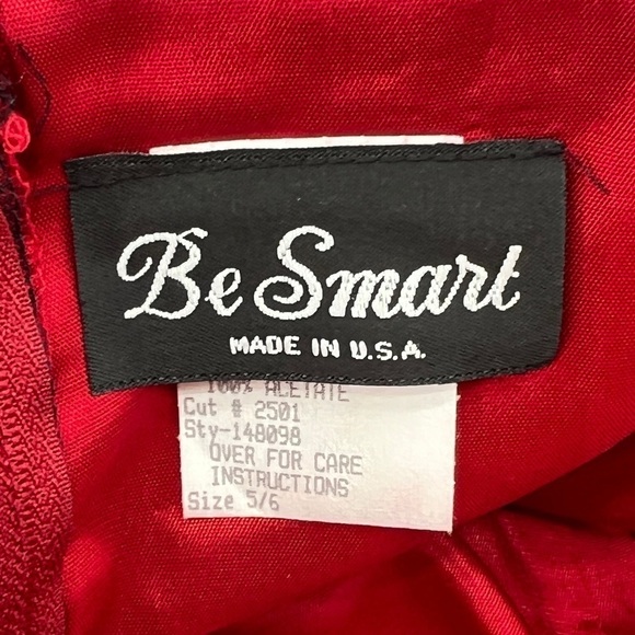 Be Smart Red Strapless Tulle Lined Swing Dress Size 5/6 Women’s - Picture 2 of 6